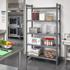 Thumbnail image #2 for Cambro Camshelving® Basics Plus CBU246072V4580 4-Shelf Vented Stationary Starter Shelving Unit, 24 x 60 x 72 Inches, Brushed Graphite