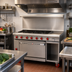 Thumbnail image #2 for American Range 48-Inch Gas Restaurant Range with 48-Inch Manual Griddle, Left Convection Oven, and Right Storage Base