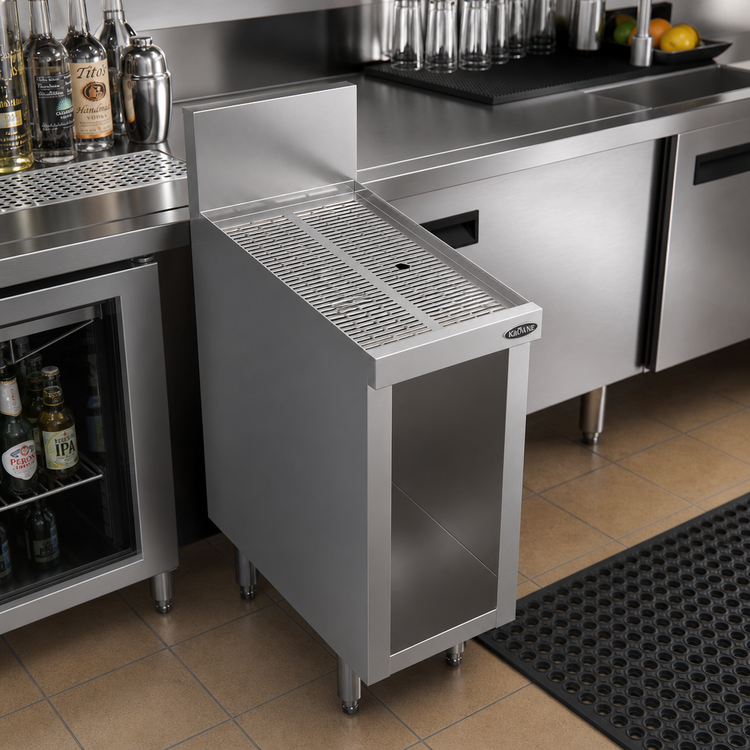 Product image #2 for Krowne Royal Series Underbar Drainboard with Open Cabinet Base, 12 Inch x 24 Inch