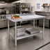 Thumbnail image #2 for 84-Inch x 24-Inch Stainless Steel Work Table with 2-Inch Rear Up-Turn and Undershelf