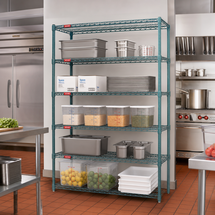 Product image #2 for EagleGard 5-Tier Stationary Starter Wire Shelving Unit, 72W x 21D x 74H, Hybrid Epoxy Finish