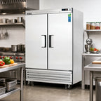 Thumbnail image #2 for Everest Refrigeration EBR2 Two-Section Reach-In Refrigerator, 50 cu. ft., Stainless Steel, Bottom-Mounted Refrigeration, Solid Locking Doors