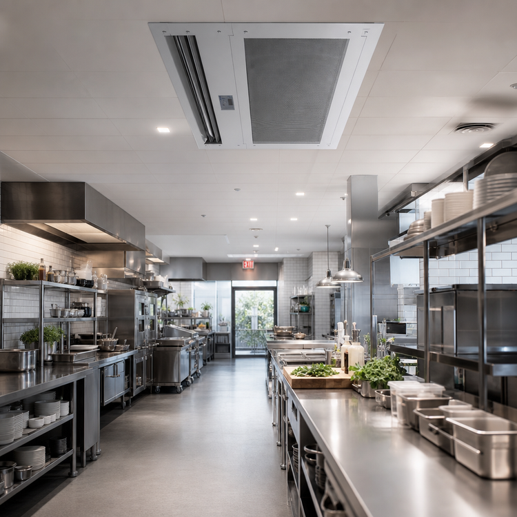 Product image #2 for Berner Architectural Recessed 16 60-Inch Wide Unheated Air Curtain, 1 HP, 3-Phase, In-Ceiling Mount