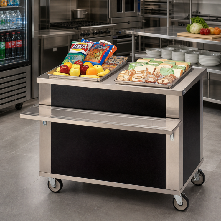Product image #2 for DineXpress DXP3CU 46" Mobile Modular Stainless Steel Beverage Counter