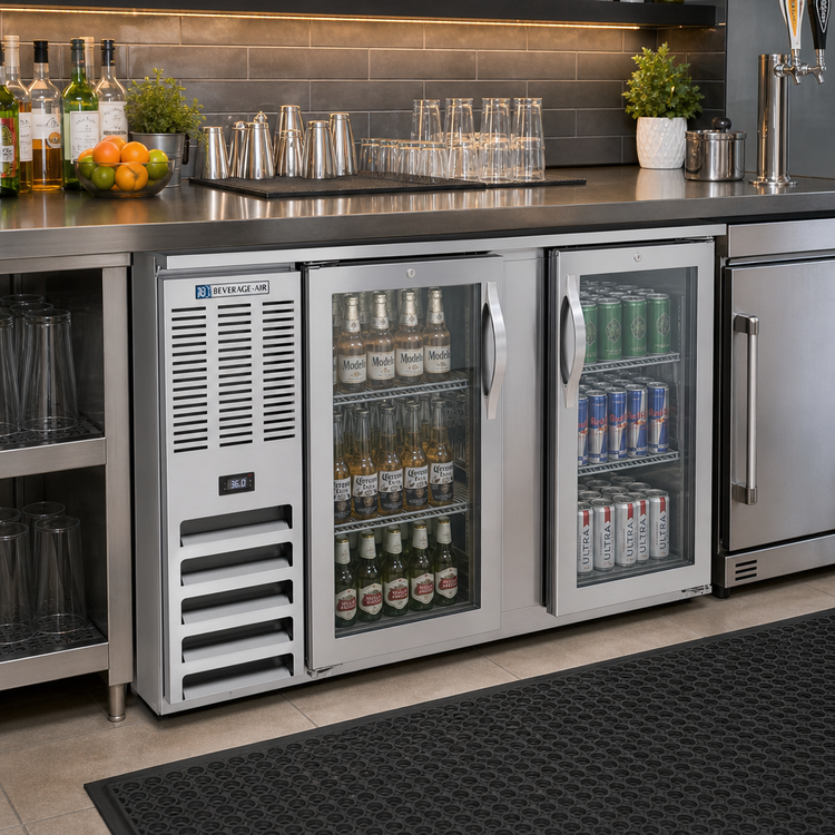 Product image #2 for Beverage-Air BB58HC-G-S 58-Inch Two-Section Glass Door Back Bar Refrigerator