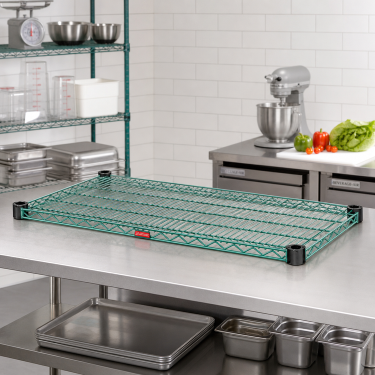 Product image #2 for EagleGard 72 x 24 Inch Quad-Adjust Wire Shelf, 600 lb Capacity, Hybrid Epoxy Finish
