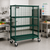 Thumbnail image #2 for Metro Super Erecta Mobile Wire Security Cage with Metroseal 3 Epoxy Coated Green Finish and Microban Protection, 40-3/4 x 21-1/2 x 68-1/2 Inches