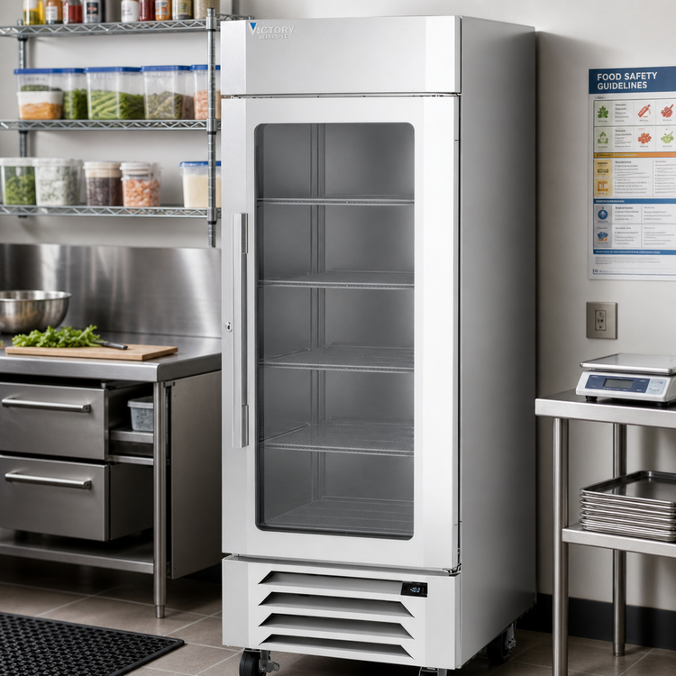 Product image #3 for Victory UltraSpec 1-Section Reach-In Glass Door Merchandiser Freezer, 25.5 Cu. Ft., Self-Contained, Bottom-Mount
