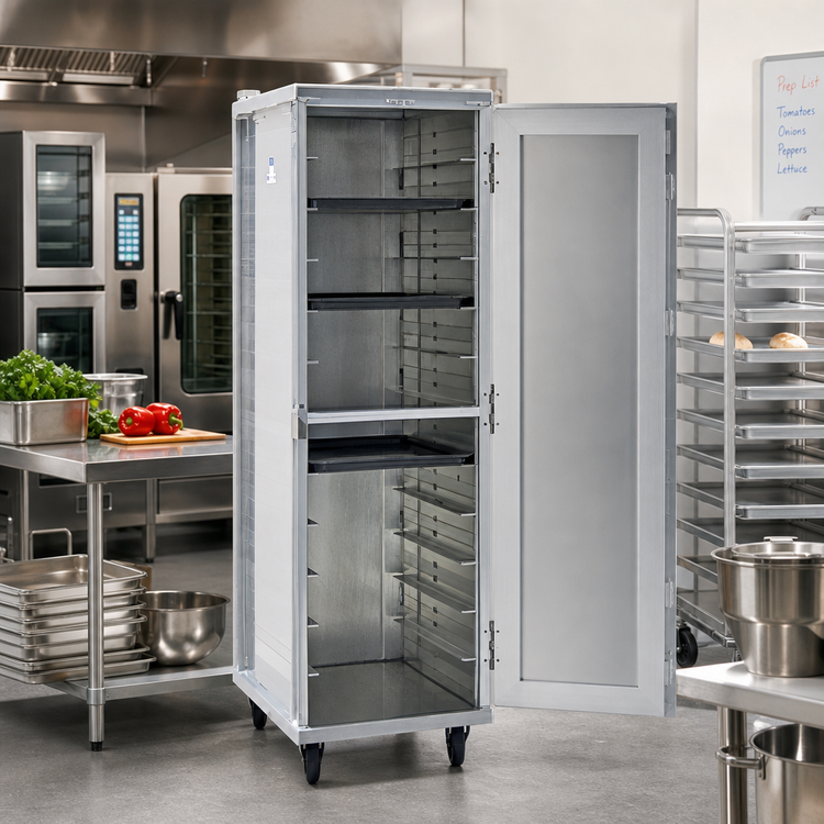 Product image #2 for New Age 97243 Mobile Full-Height Aluminum Transport Cabinet — Holds 12 18 x 26 Inch Pans