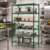 Thumbnail image #2 for Steel Works Stainless Heavy Duty 5-Tier Stationary Wire Shelving Unit, 21 x 42 x 84 Inches, Green Epoxy Coated