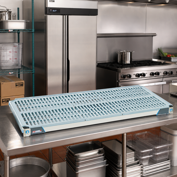 Product image #2 for MetroMax i 54 Inch W x 24 Inch D Open Grid Polymer Shelf with Microban, Blue