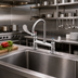 Thumbnail image #2 for T&S Brass 8-Inch Center Deck Mount Manual Mixing Faucet with 5-3/4-Inch Swivel Gooseneck and Rose Spray Outlet