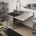 Thumbnail image #2 for John Boos Pro-Bowl 2-Compartment Platter Sink with Right-Hand Drainboard, 50-3/16 x 36-1/2 x 43 Inches