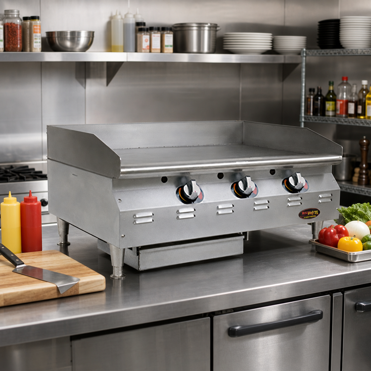 Product image #2 for RedHots Chef's Line CLAGGDT-48-NG 48" Natural Gas Countertop Commercial Griddle