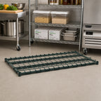 Thumbnail image #2 for Metro Super Erecta 2154DRK3 54"W x 21"D Steel Dunnage Shelf with Lift-Off Wire Deck, Green Epoxy-Coated Finish