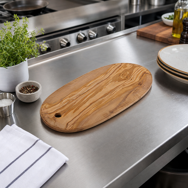 Product image #2 for American Metalcraft Oval Olive Wood Serving Board, 16-1/8 x 7-1/8 Inch