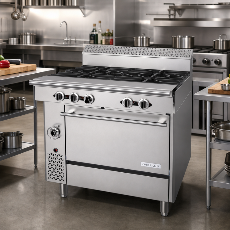 Product image #2 for Garland Cuisine Series 36-Inch Heavy Duty Gas Range with 4 Open Burners and Standard Oven
