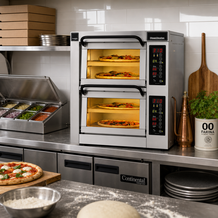 Product image #2 for PizzaMaster Countertop Electric Stone Hearth Pizza Oven with 2 Chambers and 4 Stones