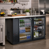 Thumbnail image #2 for Omcan 61-Inch Two-Section Reach-In Glass Door Back Bar Cooler, Side-Mounted Self-Contained Refrigeration