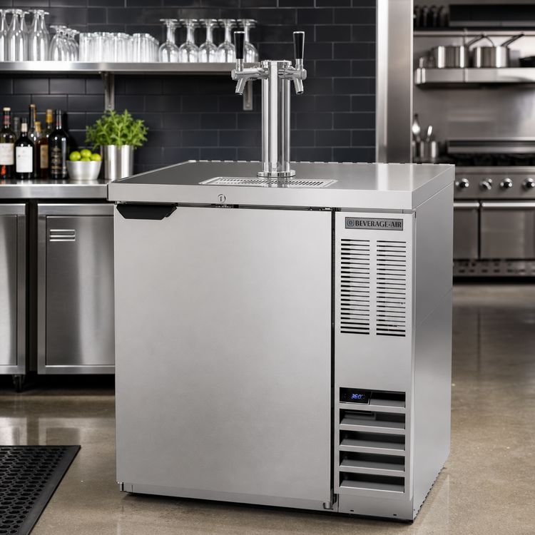 Product image #2 for Beverage-Air DD36HC-S 36-Inch Direct Draw Draft Beer Cooler with Solid Door, Dual-Faucet Tower, and 1/2 Keg Capacity