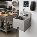 Thumbnail image #2 for John Boos PBHS-APN-1410-D-KV2 Stainless Steel Deck-Mount Apron for PBHS 14 x 10 Wall-Mount Hand Sink