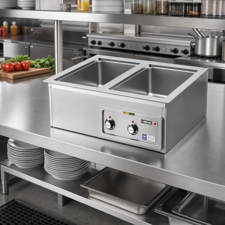 Product image #2 for Wells Top-Mount Built-In Electric Auto-Fill Hot Food Well with (2) 12" x 20" Openings