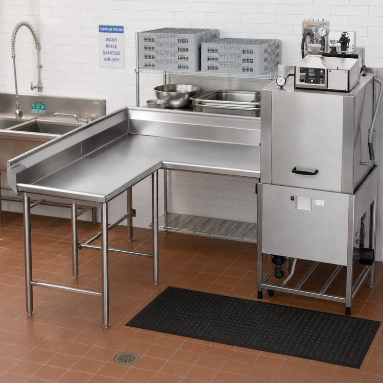 Product image #2 for Eagle Group Spec-Master Left-Hand Corner Clean Dishtable, 96-Inch, 14/304 Stainless Steel