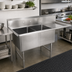 Thumbnail image #2 for John Boos B Series 2-Compartment Stainless Steel Sink with Right Drainboard, 58-3/16 x 23-1/2 x 44 Inch
