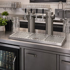 Thumbnail image #2 for Perlick Corporation C18750-21-GRC 21-Inch Surface-Mount Stainless Steel Drip Tray with Glass Rinser and Removable Rack