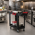 Thumbnail image #3 for Heavy Duty Adaptable Small 2-Shelf Structural Foam Utility Cart with Locking Casters