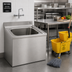 Thumbnail image #2 for Eagle Group Floor-Mount 304 Stainless Steel Mop Sink with 20 x 16 x 8 Bowl and 2-Inch NPS Drain