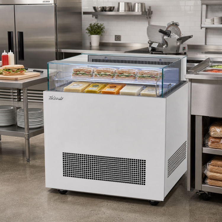 Product image #2 for Turbo Air 30-1/4-Inch Open Display Sandwich & Cheese Merchandiser with Self-Contained Refrigeration