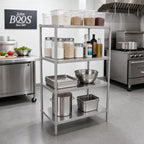 Thumbnail image #2 for John Boos SUS-184272-4 Stainless Steel Dry Storage Shelving Unit, 4 Adjustable Shelves, 42"W x 18"D x 72"H