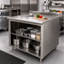Thumbnail image #2 for Advance Tabco 48-Inch x 30-Inch 304 Stainless Steel Work Table with Open Front Cabinet Base and 5-Inch Backsplash