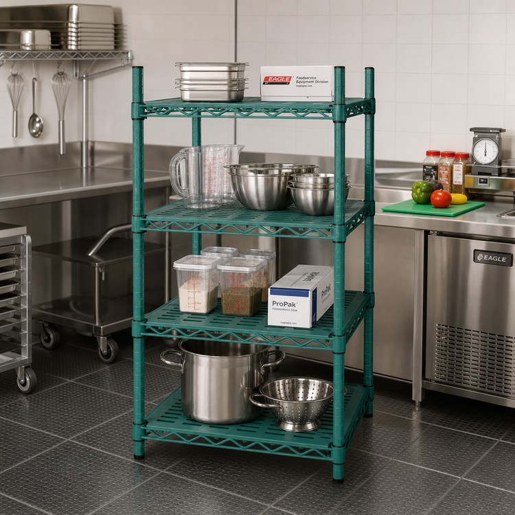 Product image #2 for Eagle QuadPlus 24-Inch x 24-Inch Solid Green Polymer Shelf Mat with Wire QuadTruss Frame