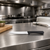 Thumbnail image #2 for American Metalcraft Stainless Steel Steak Knife with Black Plastic Handle and Rounded Tip