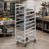 Thumbnail image #2 for Channel Standard Series Aluminum Single-Section Cafeteria Tray Rack, 64-Inch High, End Load, 28-Tray Capacity for 14 x 18 Trays