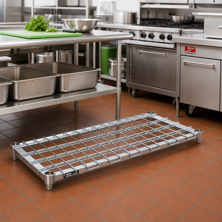 Product image #2 for Metro Super Erecta 36 Inch x 18 Inch Chrome Dunnage Shelf with Lift-Off Wire Deck