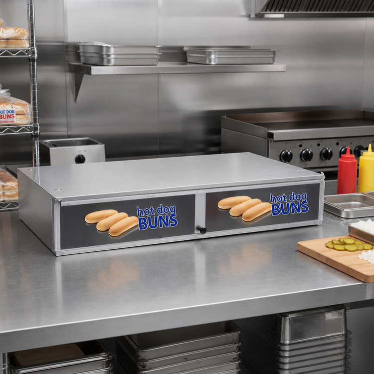 Product image #2 for Nemco 8250-SBB Stainless Steel Bun Box with Polycarbonate Hinged Doors, 60-Bun Capacity