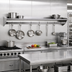 Thumbnail image #2 for Eagle Group 108-Inch x 18-Inch Wall-Mounted Stainless Steel Pot Rack Shelf with Removable Hooks