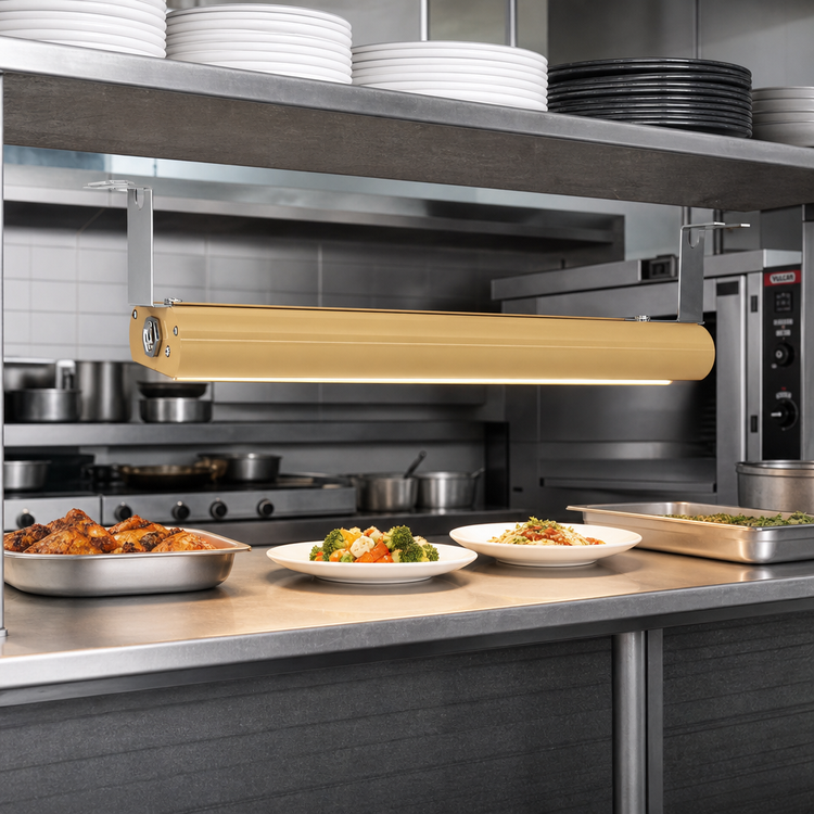 Product image #2 for Vollrath 78-Inch Single Unlighted Low Profile Strip Heat Lamp with Brass Powder Coat Aluminum Housing