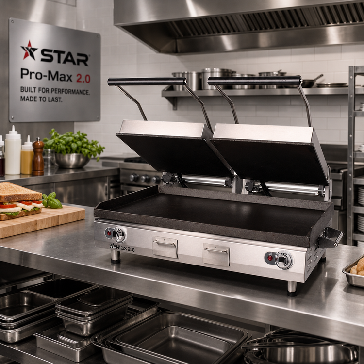 Product image #2 for Star Pro-Max 2.0 28-Inch Smooth Cast Iron Countertop Panini Sandwich Grill