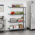 Thumbnail image #2 for Cambro Camshelving® Basics Plus CBA184272VS4580 4-Tier Add-On Polymer Shelving Unit, 18D x 42W x 72H Inches, Brushed Graphite
