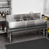 Thumbnail image #2 for Spec-Bar Three-Compartment Underbar Sink Unit with Left & Right Drainboards, 72 x 19 x 37 Inches