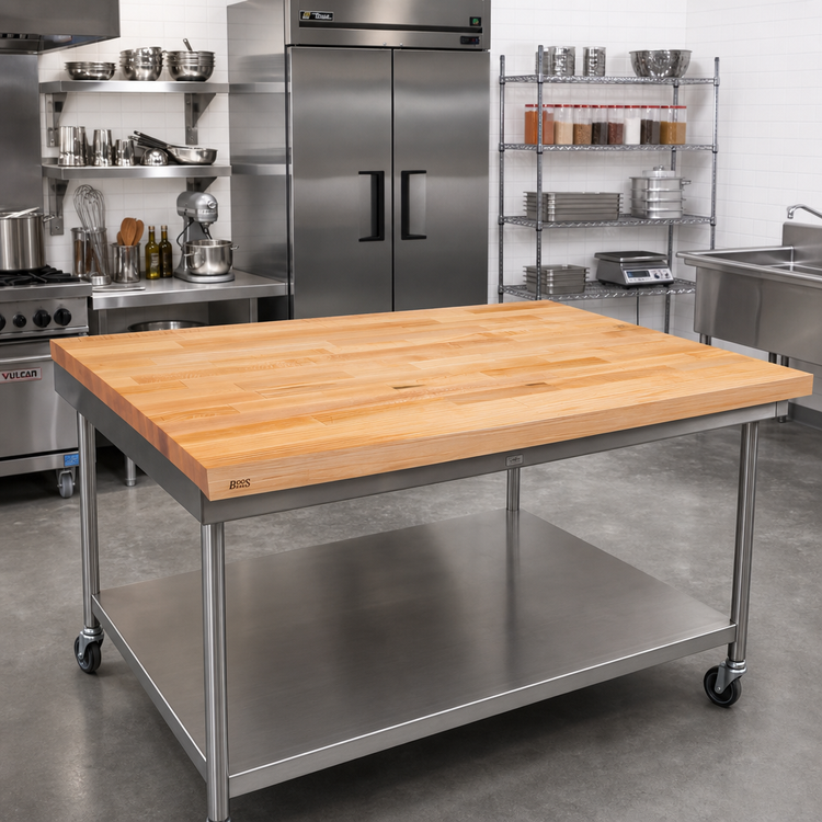 Product image #2 for John Boos Edge Grain Flat Wood Work Table Top, 84 x 48 x 1-3/4 Inches, Northern Hard Rock Maple