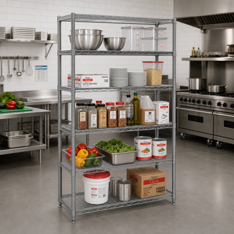 Product image #2 for Eagle Valu-Master 5-Tier Stationary Starter Wire Shelving Unit, 72W x 21D x 86H, Pewter Gray Epoxy