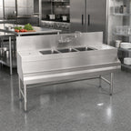 Thumbnail image #2 for Eagle Group Spec-Bar B5-3-L-24 Three-Compartment Underbar Sink Unit with Left Drainboard, 60 x 24 x 37 Inches, Includes T&S Faucet