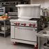 Thumbnail image #2 for American Range 36-Inch Gas Restaurant Range with Left 24-Inch Griddle, 2 Open Burners and Standard Oven