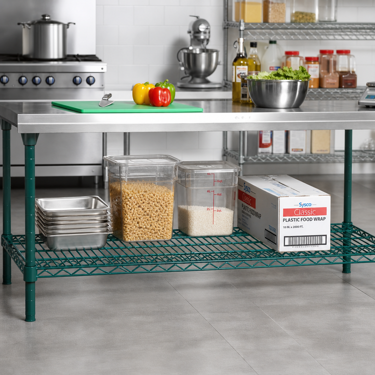 Product image #3 for Advance Tabco Special Value Series Heavy-Duty Green Epoxy-Coated Wire Shelf, 48-Inch W x 24-Inch D