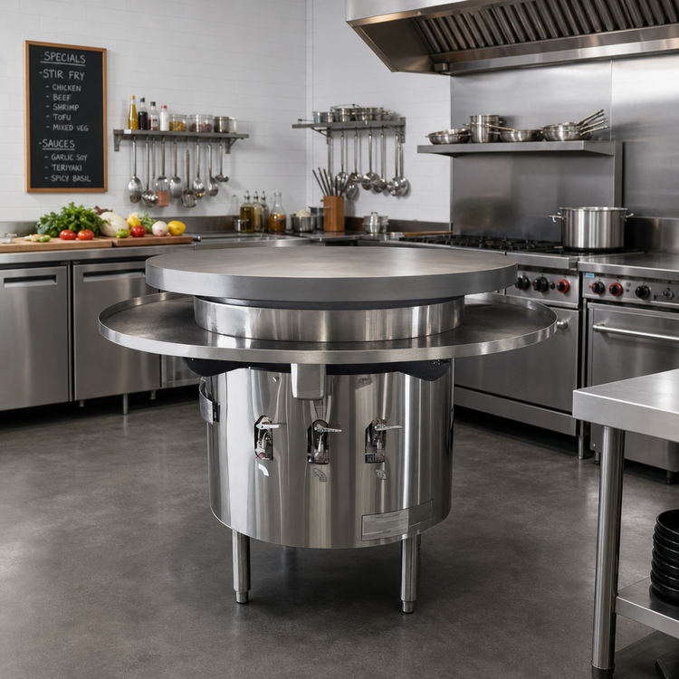 Product image #2 for Town Equipment 42-Inch Gas Mongolian Barbecue Range with Cast Iron Top and 3 Burners